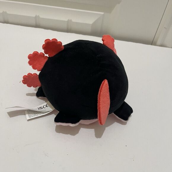 TeeTurtle 5” Axolotl Reversible Mood Plush Black and Pink Stuffed Animal Toy - Picture 9 of 9